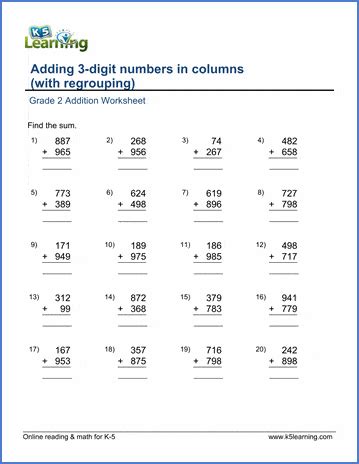 3 digit addition with carry|Addition With Regrouping .